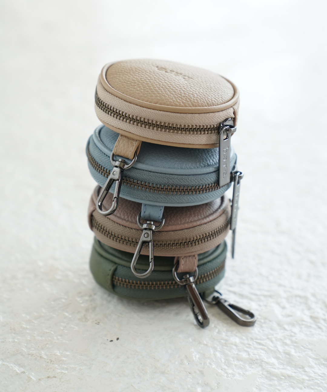 Bare Leather Coin Pouch in four colourways - Mocha, Olive, Stone and Powder Blue