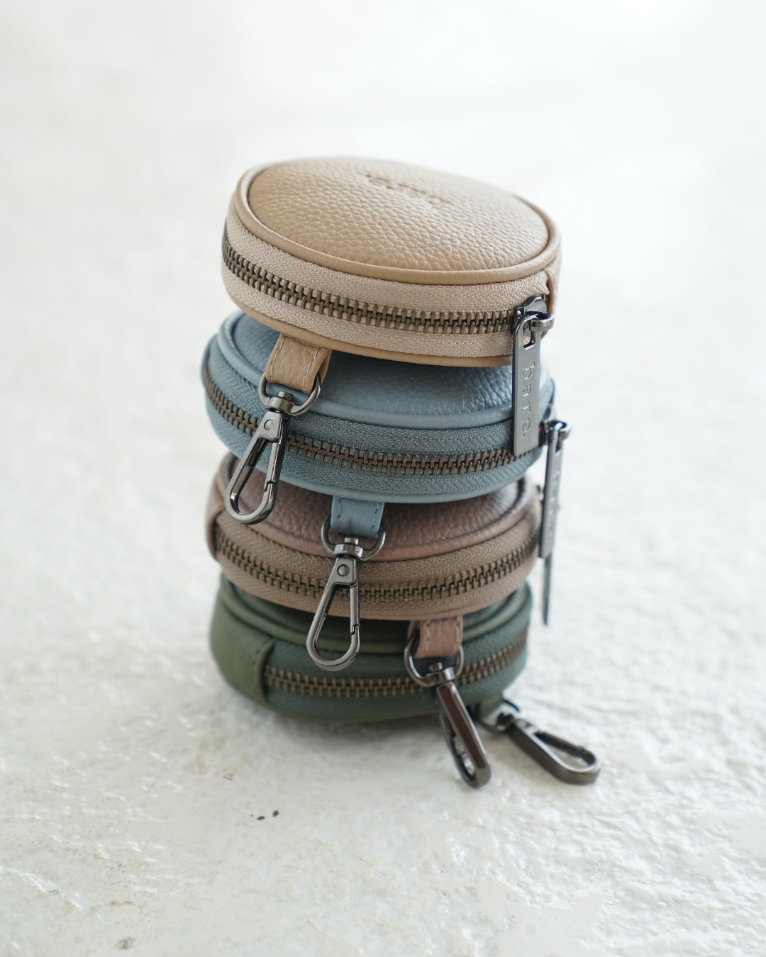 Bare Leather Coin Pouch in four colourways - Mocha, Olive, Stone and Powder Blue