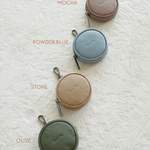 Bare Leather Coin Pouch in four colourways. Mocha, Olive, Stone and Powder Blue