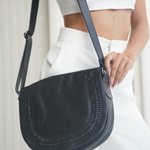 Black Bare Leather Harper Bag