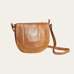 Front image of the Bare Leather Harper bag in Camel