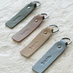 Bare Leather Key Ring in four colourways. Mocha, Olive, Stone and Powder Blue
