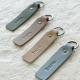 Bare Leather Key Ring in four colourways. Mocha, Olive, Stone and Powder Blue