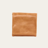Almond Bare Leather Minnie wallet. Front