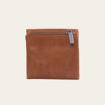 Camel Bare Leather Minnie wallet. Back