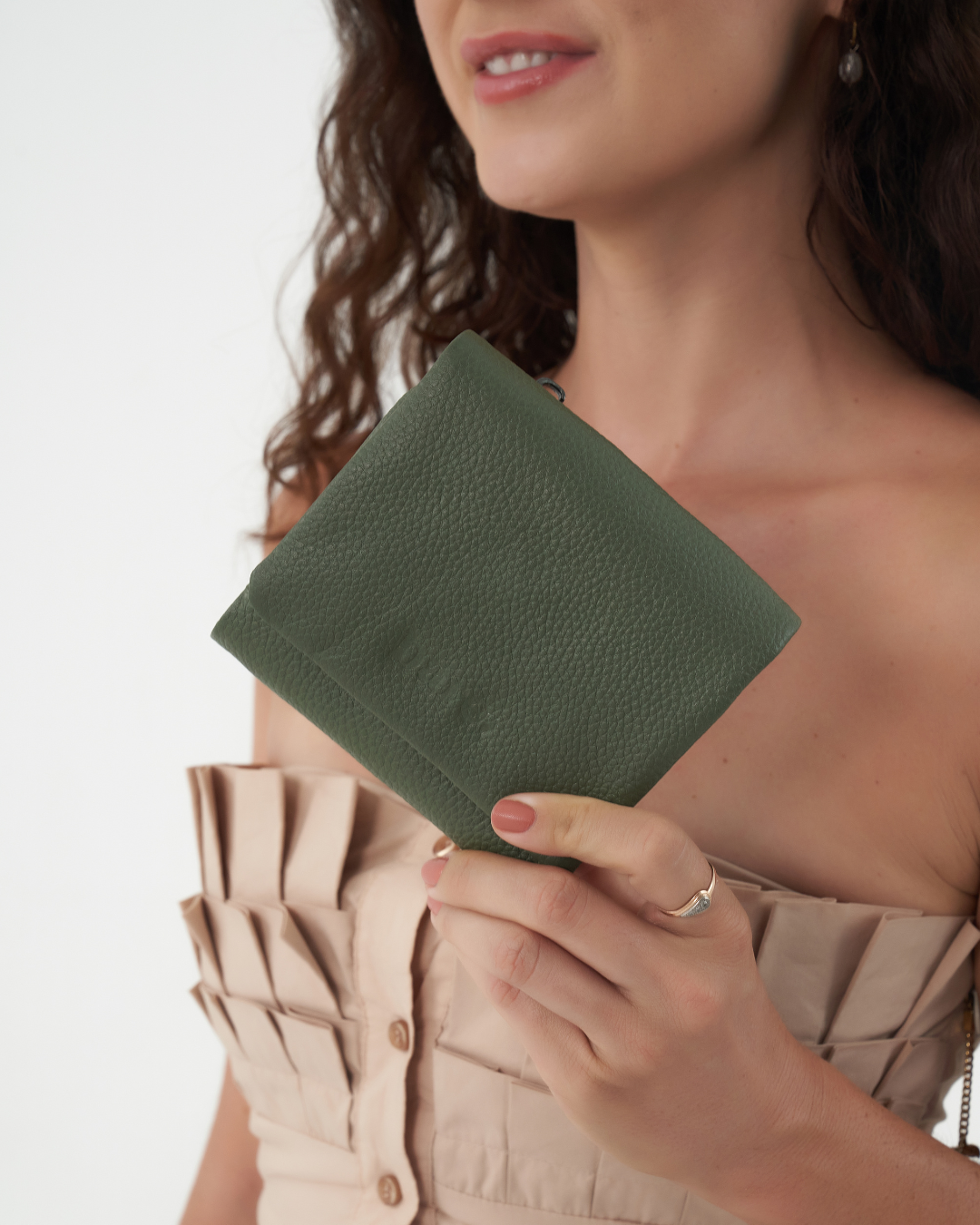 Olive Bare Leather Minnie Purse
