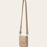 Stone Bare Leather Hadley Bag. Front 