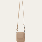 Stone Bare Leather Hadley bag. Front