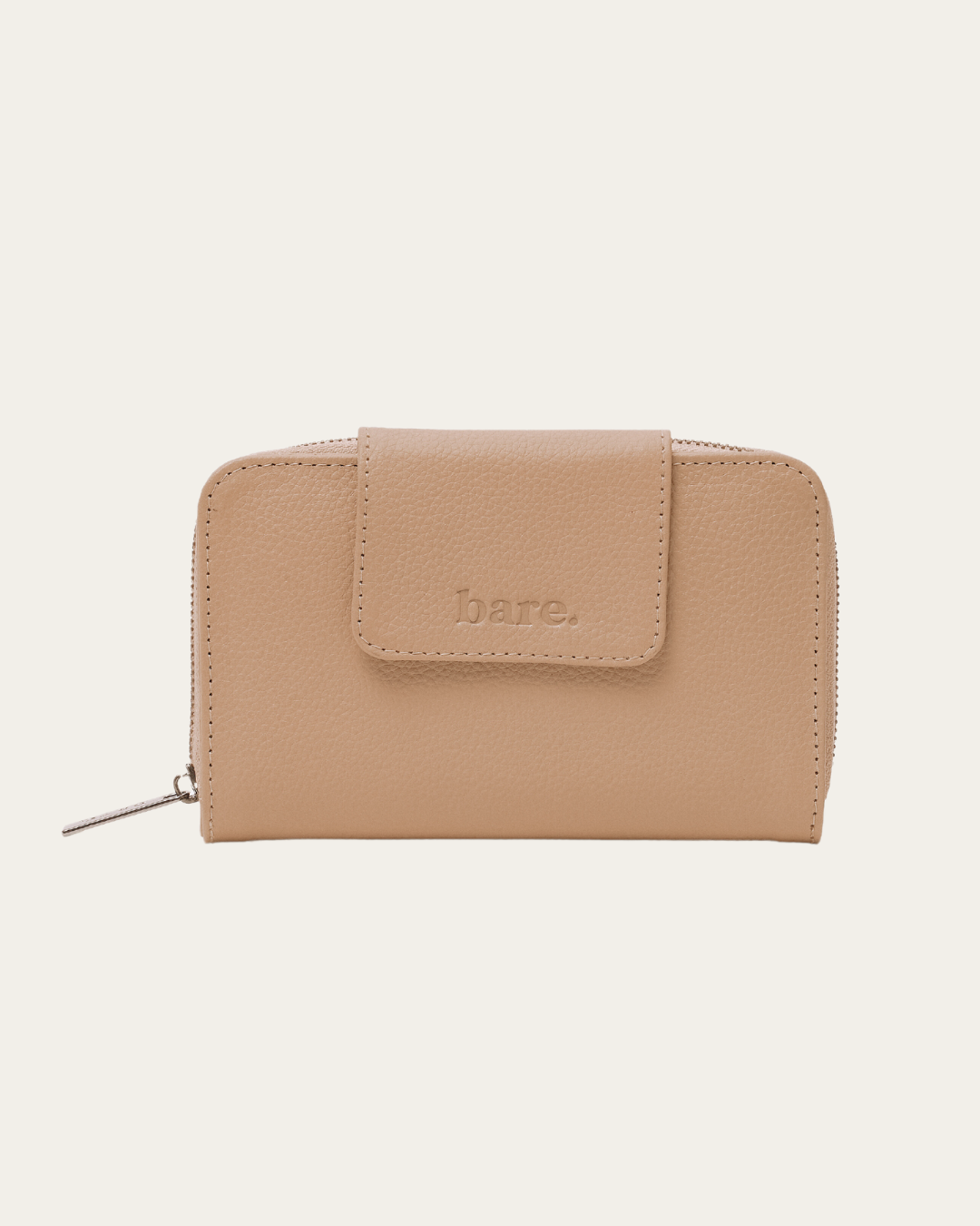 Stone Bare leather Jorja Wallet . Front