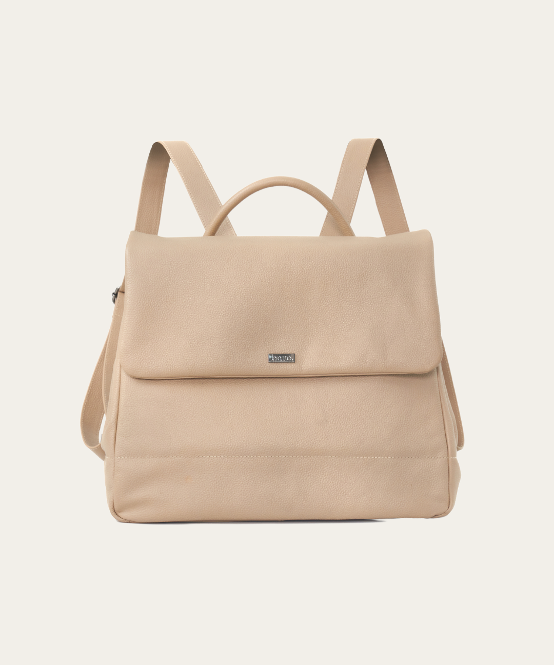 Stone Bare Leather Lottie Backpack. Front