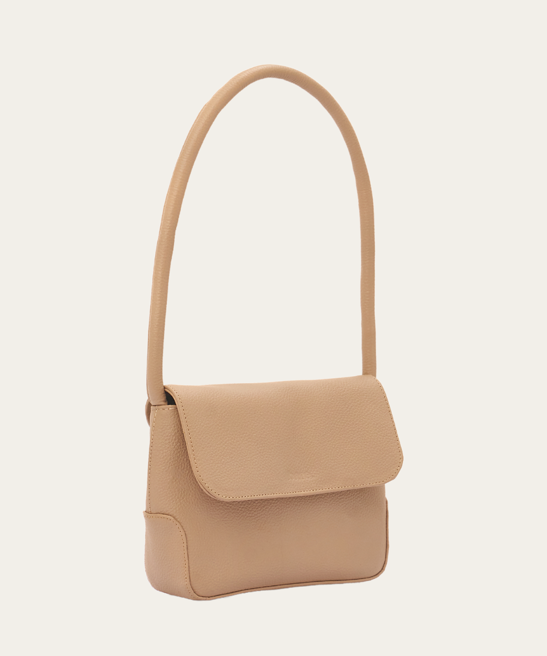 Stone Bare Leather Patsy Bag. Front.