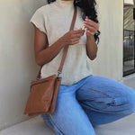 Camel Bare Leather Neve Bag 